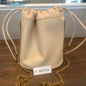 Aritzia crossbody leather bag, EUC, nude leather